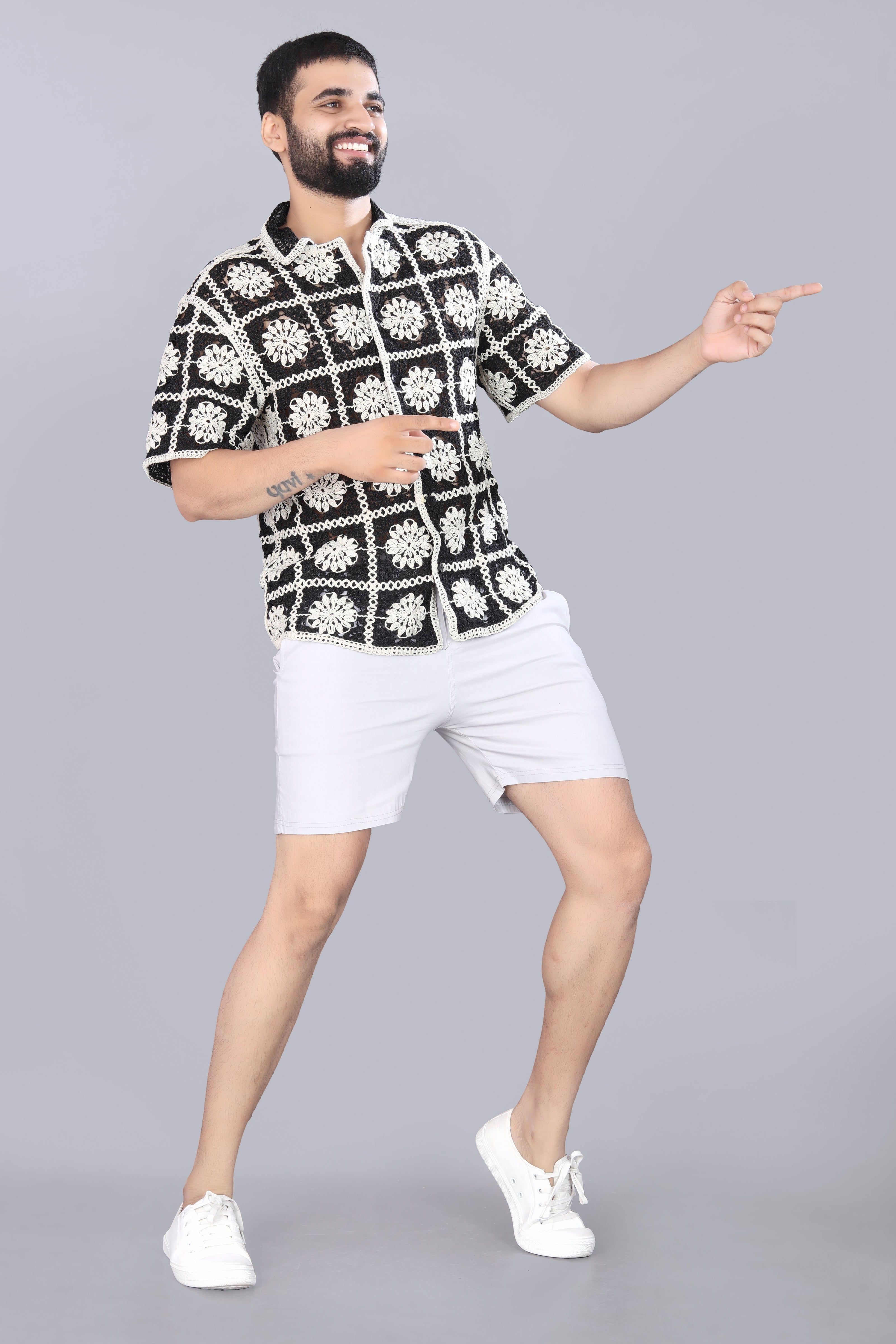 Flower Box Crotchet Shirt
