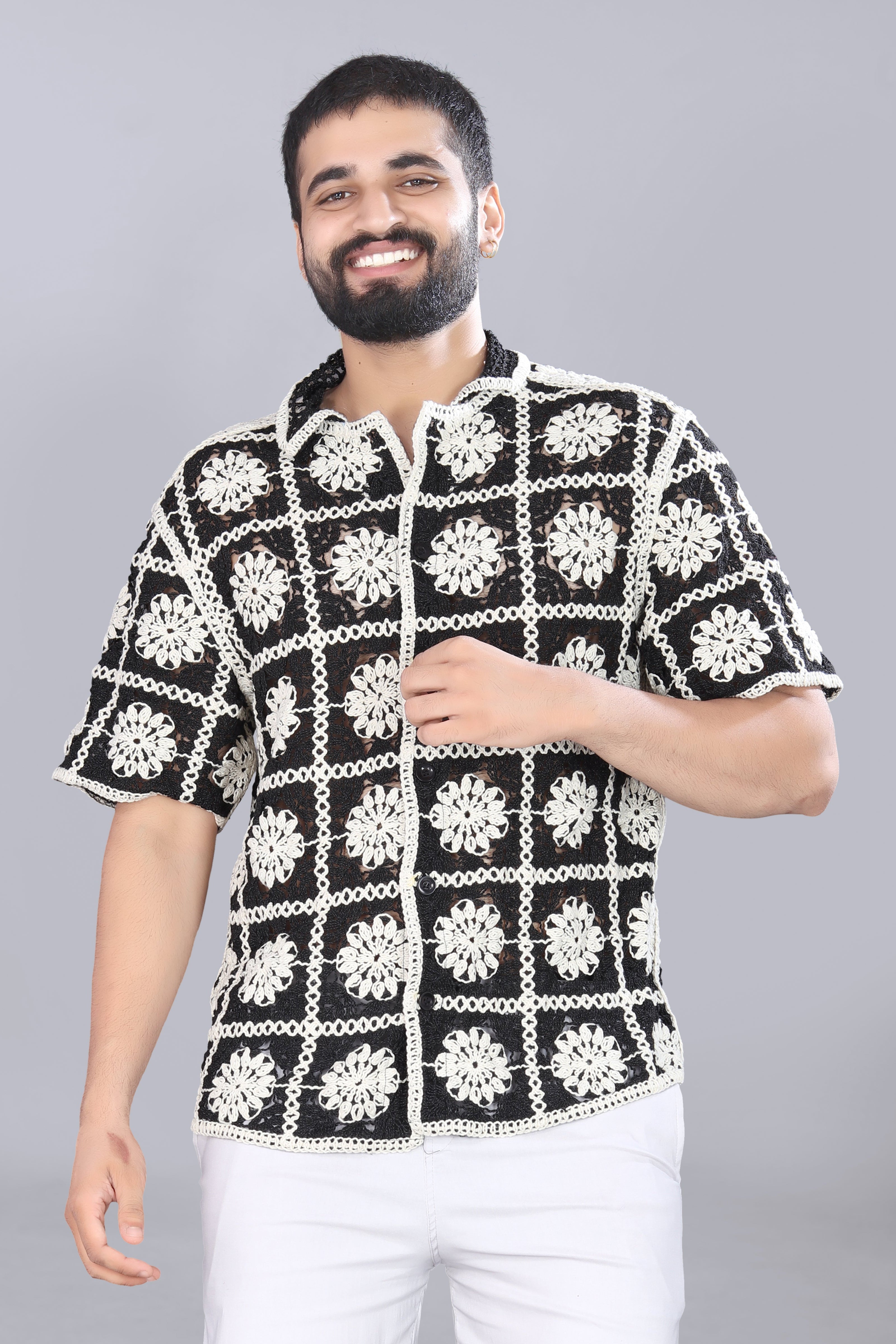 Flower Box Crotchet Shirt