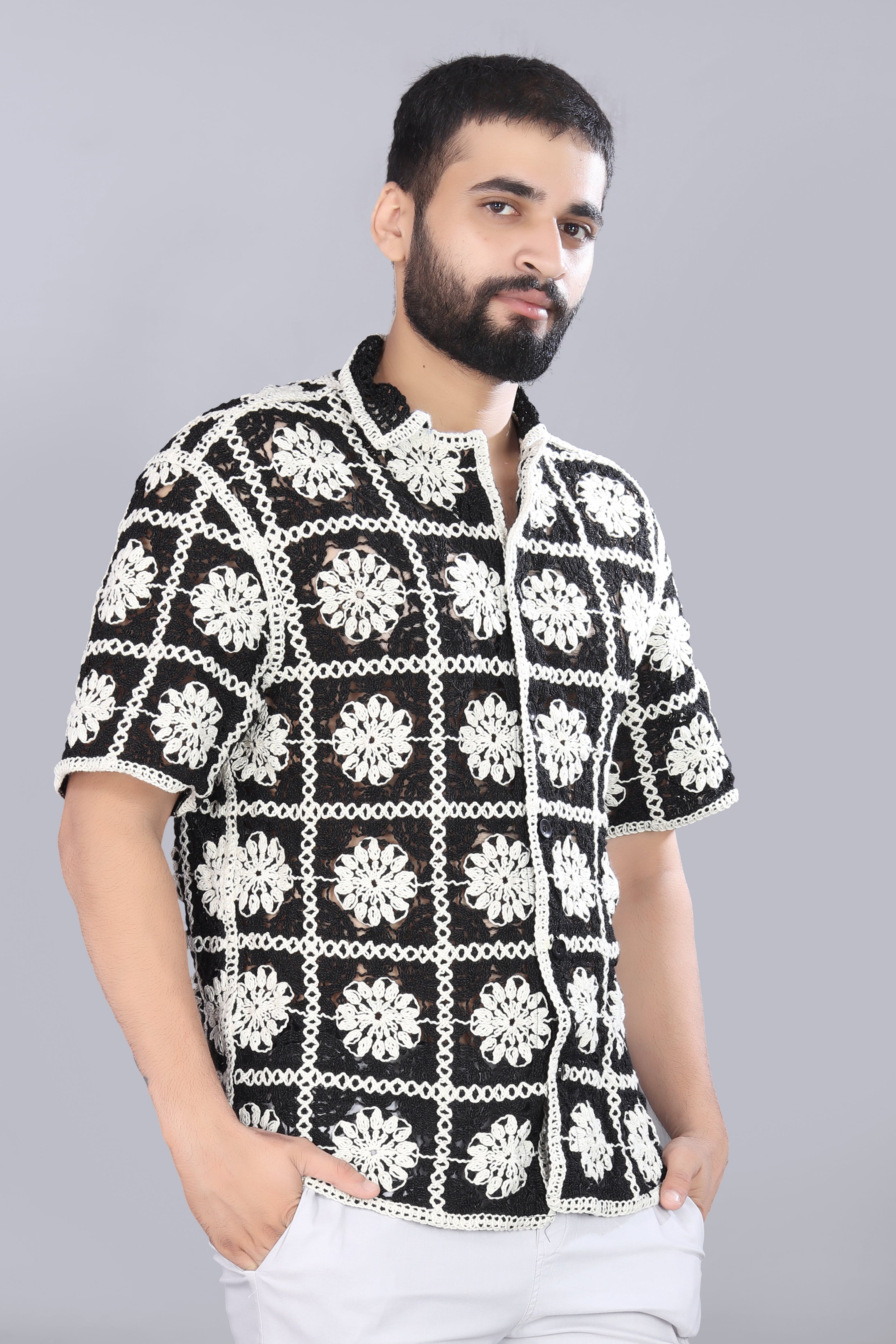 Flower Box Crotchet Shirt