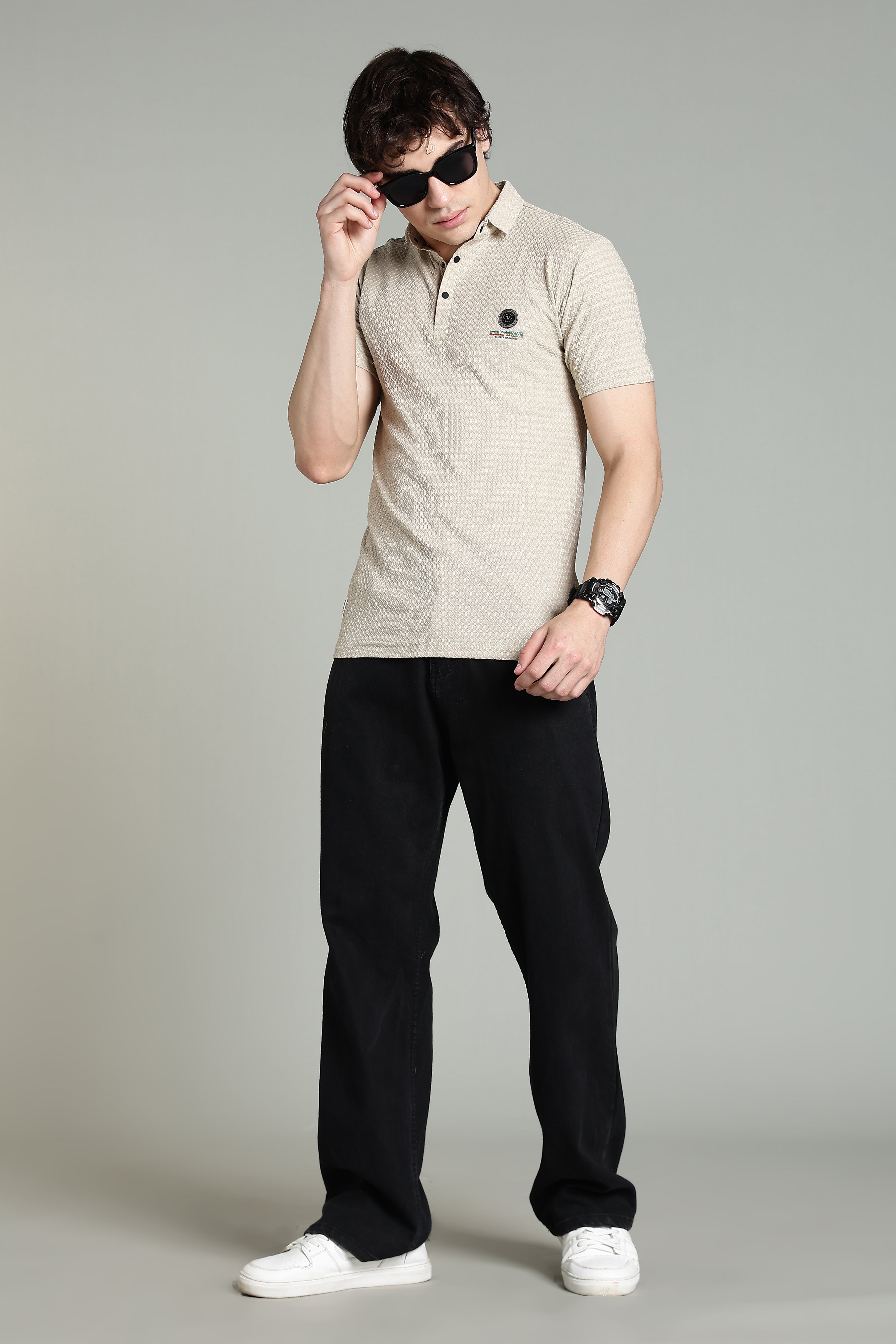 Classic Textured Polo T-Shirt