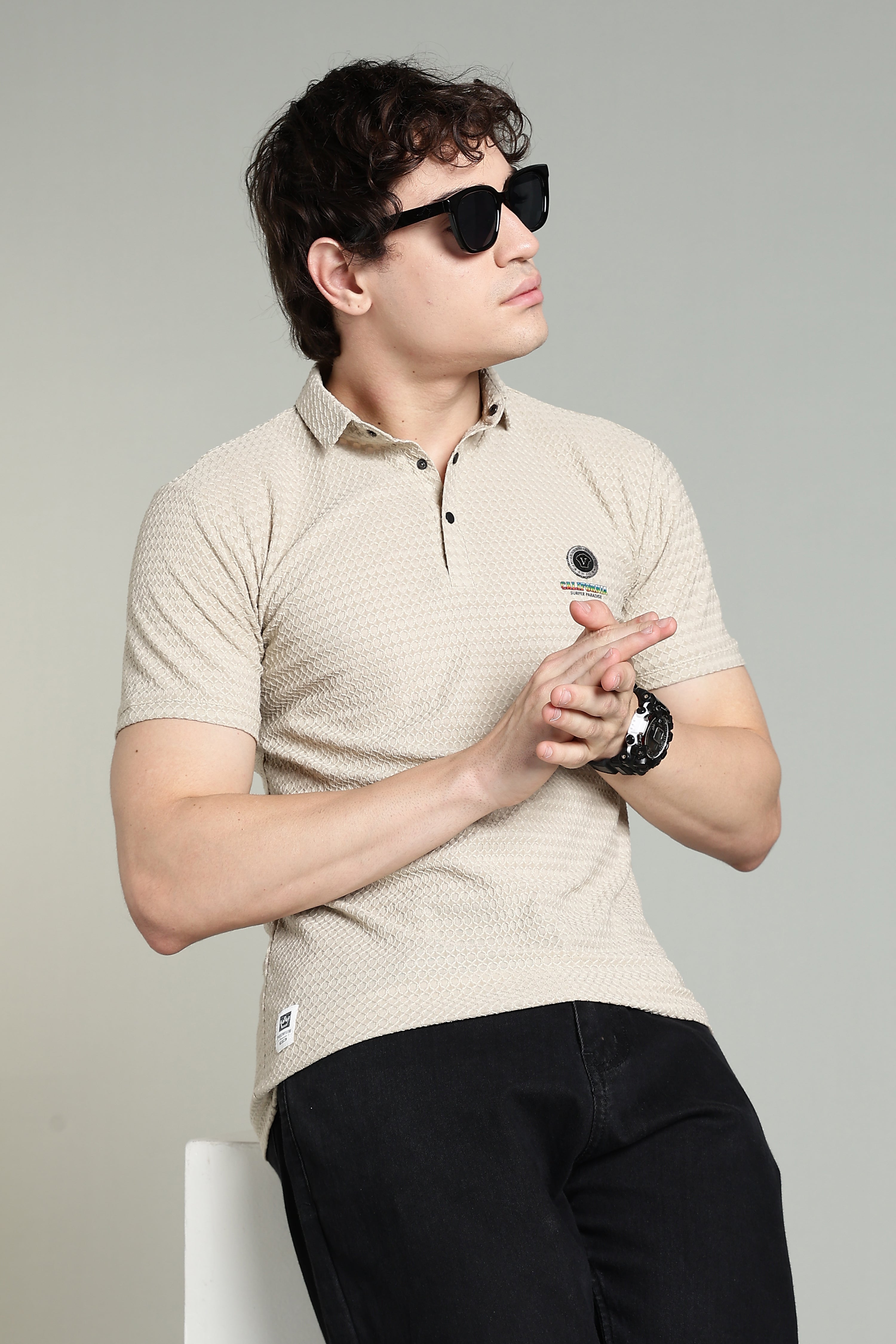 Classic Textured Polo T-Shirt